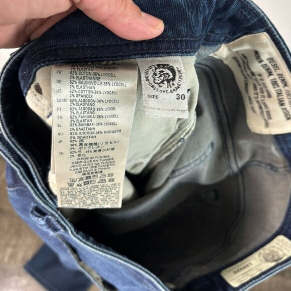 Diesel Mens Larkee Regular Straight Jeans Dark Blue Size 30 - Picture 4 of 11